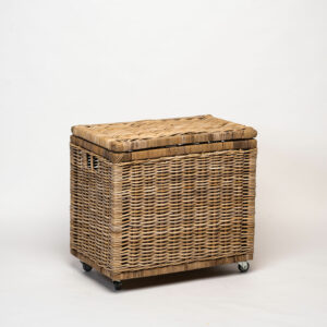 Cesto porta biancheria in giunco con ruote