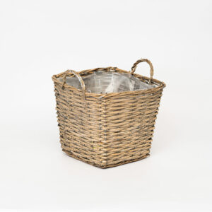 Cesto portapianta quadrato in vimini