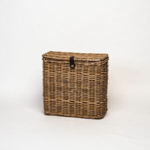 Cesto porta biancheria in giunco con coperchio