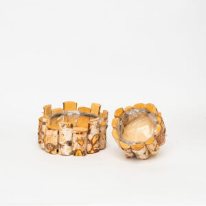 Serie 2 cesti tondi in legno