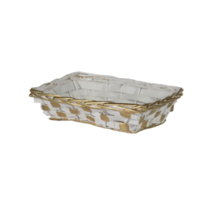 Cesto natalizio bianco e oro