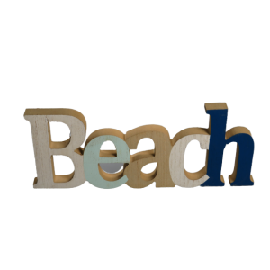 Scritta decorativa beach in legno