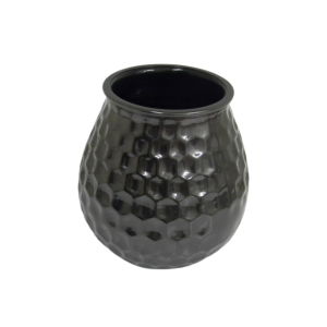 Vaso in vetro con esagoni motivo alveare