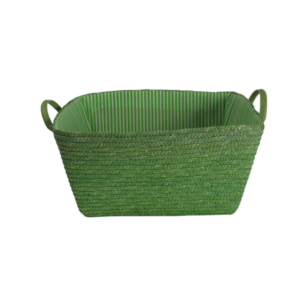 Cesto in paglia foderato con manici