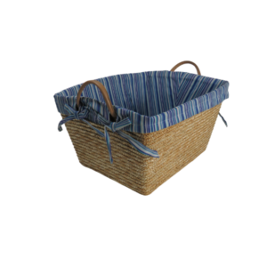 Cesto in paglia foderato con manici