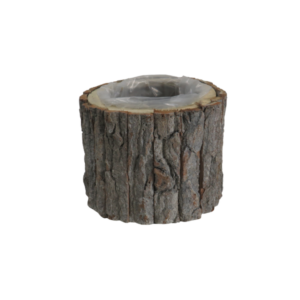 Vaso coprivaso in corteccia e legno