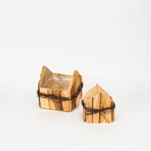 Set 2 cassette di legno casetta