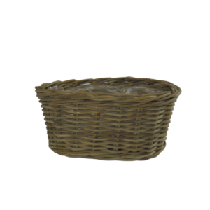 Cesto cache pot ovale in giunco