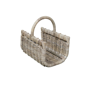 Cesto in kubu con manico shabby chic