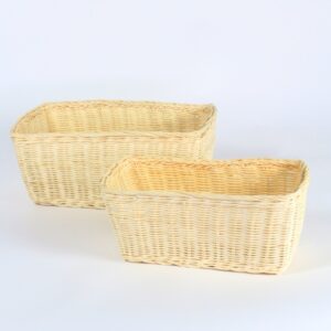 Serie cesti rettangolari in rattan
