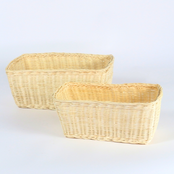Serie cesti rettangolari in rattan