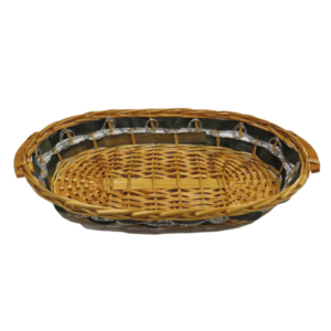 Cesto da confezione bicolore con corda .