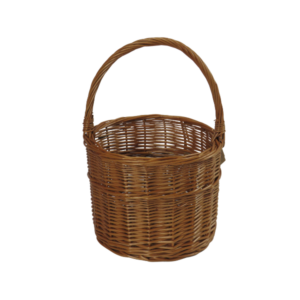 Cestino in vimini rosso con manico