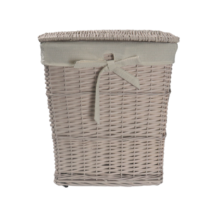 Cesto portabiancheria in vimini shabby