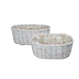 Serie da 2 cesti in vimini ovali
