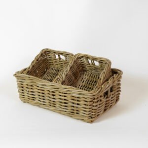 Cesti in kubu grigio con maniglie