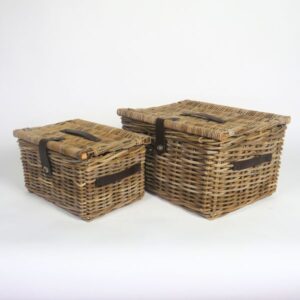 Set bauletti rettangolari in rattan