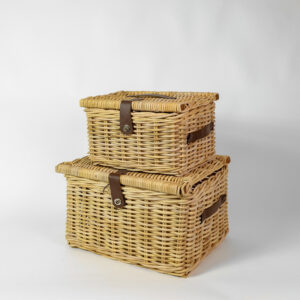 Bauletti rettangolari in rattan naturale