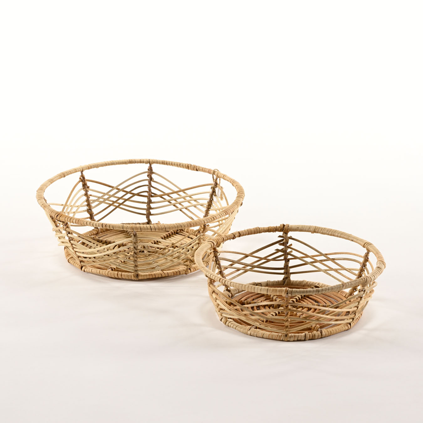 Set 2 cesti porta pane in midollino