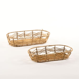 Serie 2 porta pane in midollino naturale