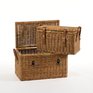 Set 2 bauletti in midollino naturale