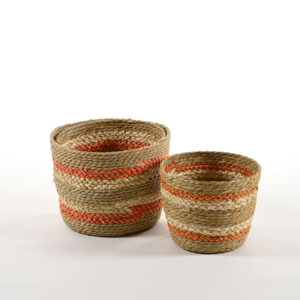 Set 3 coprivasi in mais righe arancione