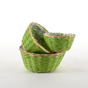 Serie 3 ciotole tonde in carta verde