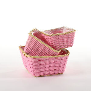 Serie 3 vaschette quadrate in carta rosa