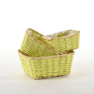 Set 3 vaschette quadrate in carta gialla