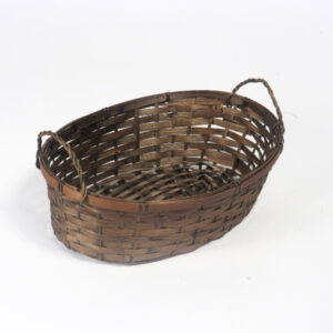 Cesto ovale in bambù marrone 24x17 cm