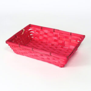 Cesto rettangolare in bambù rosso 32 cm