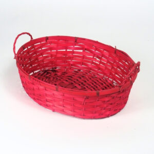 Cesto ovale in bambù rosso 38x28 cm