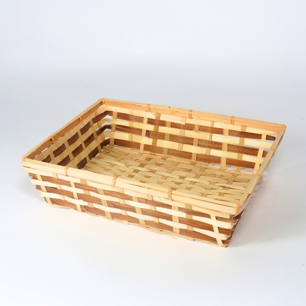 Cesto in bambù marrone e naturale 40cm