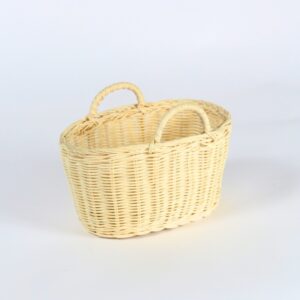 Cesto ovale in midollino con manici