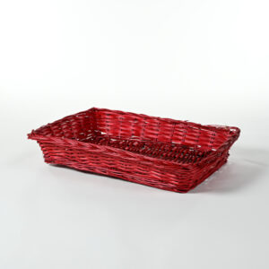 Cesto in vimini rosso 53x38 h9,5cm