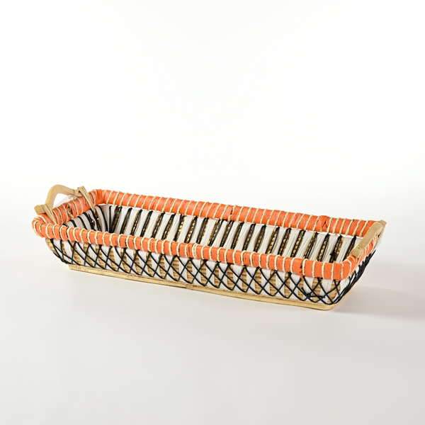 Cesto rettangolare bicolore 55x26 cm