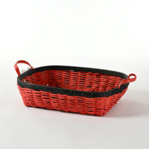 Cesto ovale  rosso e nero 46x36cm