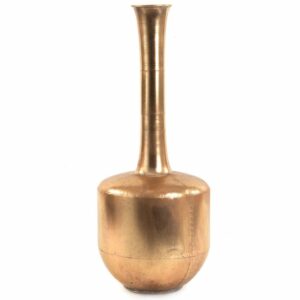 Alternative view of Vaso in metallo oro alto con collo stretto