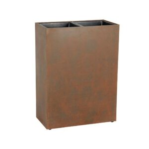 Fioriera rettangolare 2 vasi ruggine