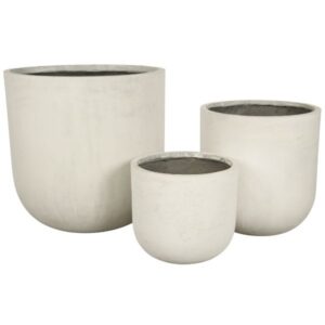 Set di 3 vasi tondi in pietra lavica
