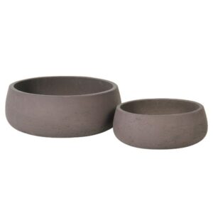 Set ciotole tonde cemento marrone scuro