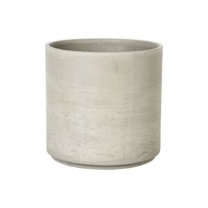 Serie tre vasi tondi cemento grigio