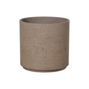 Serie tre vasi tondi cemento tortora