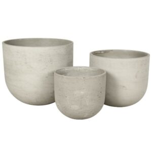 Serie tre vasi tondi cemento (Grigio)