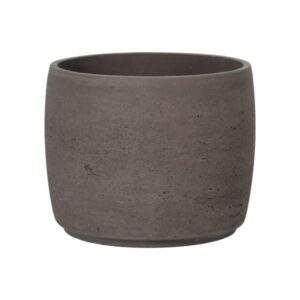 Vasi tondi cemento marrone scuro