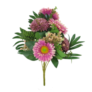 Mazzo frontale con gerbere ed eucalipto