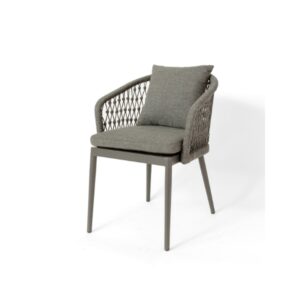 Poltroncina "Shell" in alluminio e corda