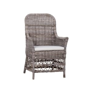 Sedia in kubu con braccioli e cuscino