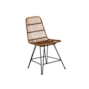 Sedia in rattan con struttura in ferro