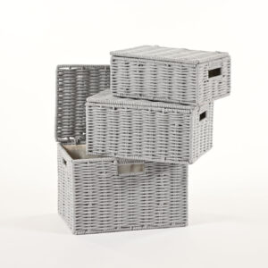 Serie 3 bauletti in cotone intrecciato